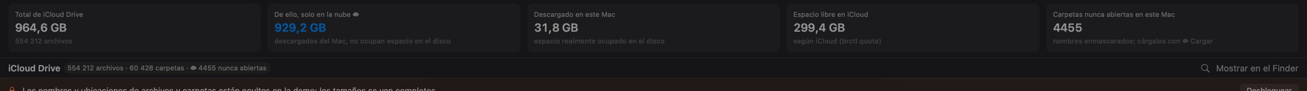 Tarjetas de resumen